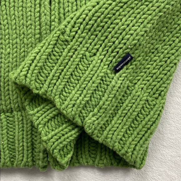 Abercrombie & Fitch Wool Blend Chunky Knit Long Sleeve Hoodie Sweater Jacket - Picture 14 of 16